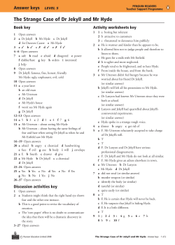 The Strange Case of Dr Jekyll and Mr Hyde