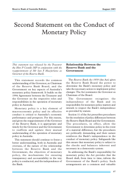 Second Statement on the Conduct of Monetary Policy