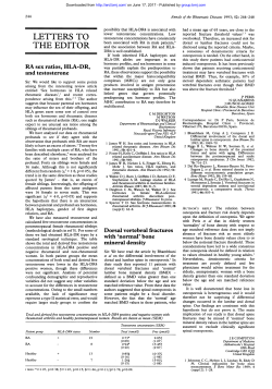 RA sex ratios, HLA-DR, and testosterone.
