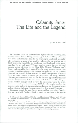 Calamity Jane: The Life and the Legend