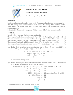 Problem of the Week