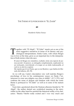 The Theme of Lovesickness in “El Zahir”