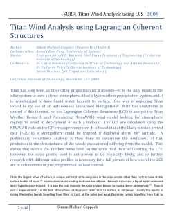 SURF: Titan Wind Analysis using LCS