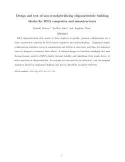 Design and test of non-crosshybridizing oligonucleotide building