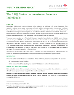 The 3.8% Surtax on Investment Income - Individuals