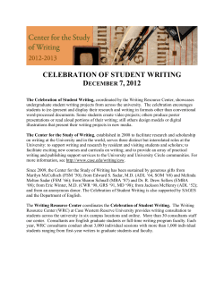 celebration of student writing december 7, 2012