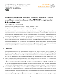 The Palaeoclimate and Terrestrial Exoplanet Radiative Transfer