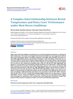 A Complex Interrelationship between Rectal Temperature and Dairy