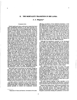 11. THE MORTALITY TRANSITION IN SRI LANKA S. A. Meegama *