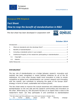 Fact Sheet How to reap the benefit of