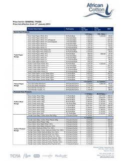 Price list for - African Cotton Industries