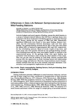 Differences in daily life between semiprovisioned and wild