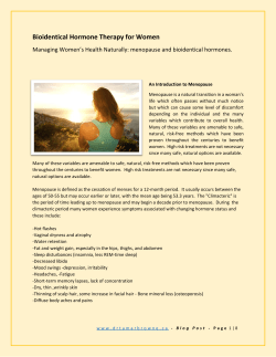 Bioidentical Hormone Therapy for Women