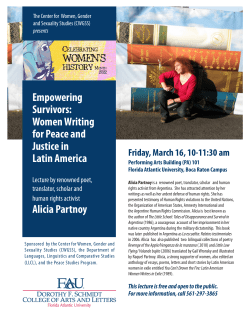 Alicia Partnoy Lecture - Florida Atlantic University