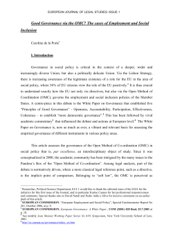 Good Governance via the OMC? - Cadmus, EUI Research Repository
