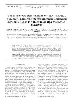 Use of factorial experimental design to evaluate how biotic and