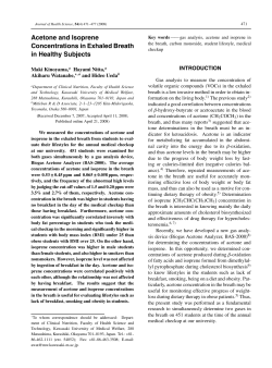 Acetone and Isoprene Concentrations in Exhaled Breath in Healthy