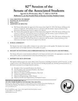 05-07-14 Senate Agenda - Associated Students of the University of