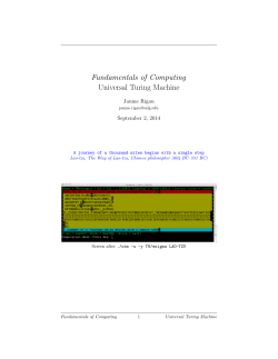 Fundamentals of Computing Universal Turing Machine