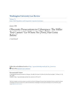 Obscenity Prosecutions in Cyberspace