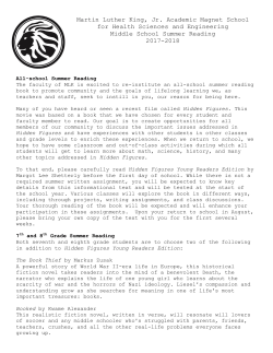 Middle School Summer Reading List