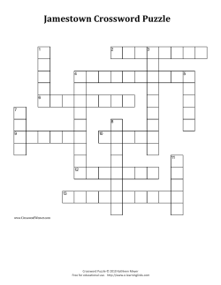 Jamestown Crossword Puzzle - e