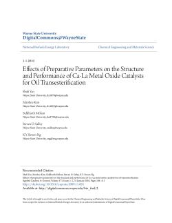 Effects of Preparative Parameters on the Structure and Performance