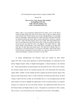 Silver In Iran`s Early Modern State