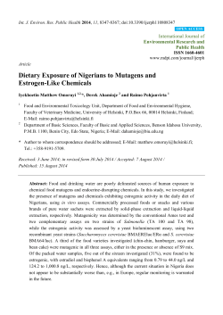 Dietary Exposure of Nigerians to Mutagens and Estrogen