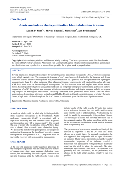 Acute acalculous cholecystitis after blunt abdominal trauma