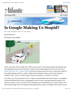 Is Google Making Us Stupid?