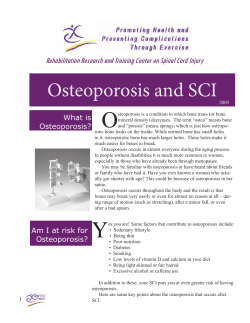 Osteoporosis and SCI - Rehabilitation Research and Training