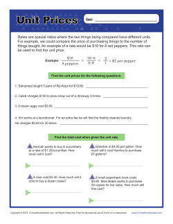 Unit Prices - Miss Stasiak