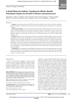 A Small-Molecule Inhibitor Targeting the Mitotic Spindle Checkpoint