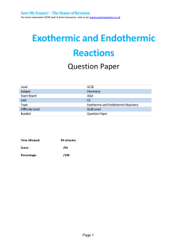 Exothermic and Endothermic Reactions