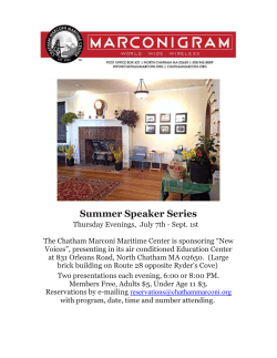 Summer Speaker Series - Chatham Marconi Maritime Center