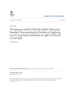 The Internet and the Fall of the Miller Obscenity Standard
