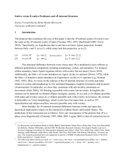 Stative versus Eventive Predicates and vP