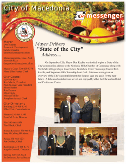 October 2013 - The City of Macedonia