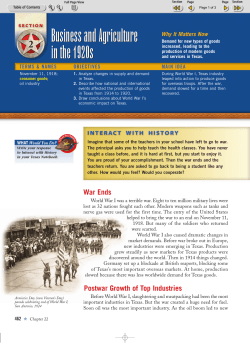 Business and Agriculture in the 1920s Business and Agriculture in