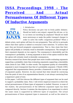 The Perceived And Actual Persuasiveness Of Different Types Of