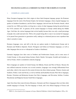 Multilingualism as a cohesion factor in the European culture