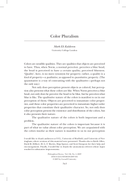 Color Pluralism - Semantic Scholar