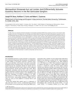 Monosodium Glutamate but not Linoleic Acid Differentially Activates