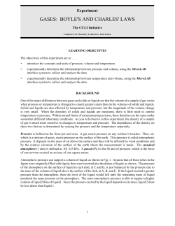 GASES: BOYLE`S AND CHARLES` LAWS