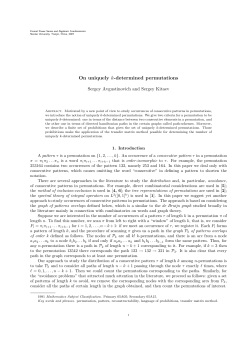 On uniquely k-determined permutations