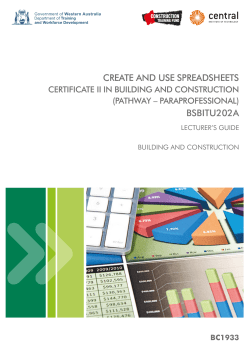 CREATE AND USE SPREADSHEETS BSBITU202A