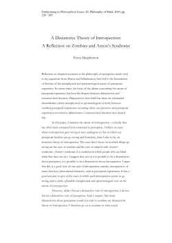Macpherson A Disjunctive Theory of Introspection Phil Issues final