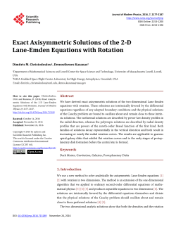 Exact Axisymmetric Solutions of the 2-D Lane