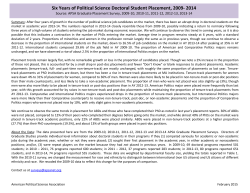 Six Years of Political Science Doctoral Student Placement, 2009